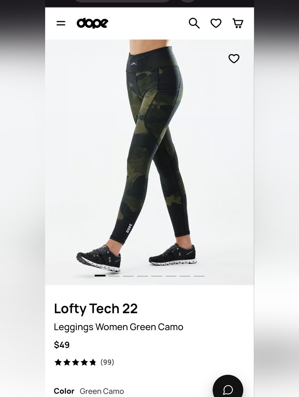 Dope Lofty Tech 22Leggings Women Green Camo